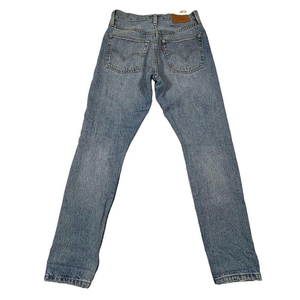 Levi's Premium 501 Skinny Jeans Light Wash Ripped Distressed Denim 26x27